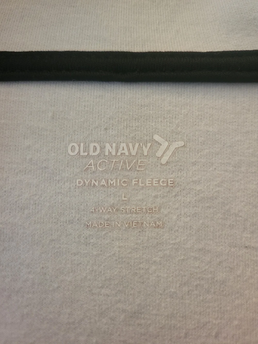 Old Navy Light Gray Hooded Jacket with Black Trim
